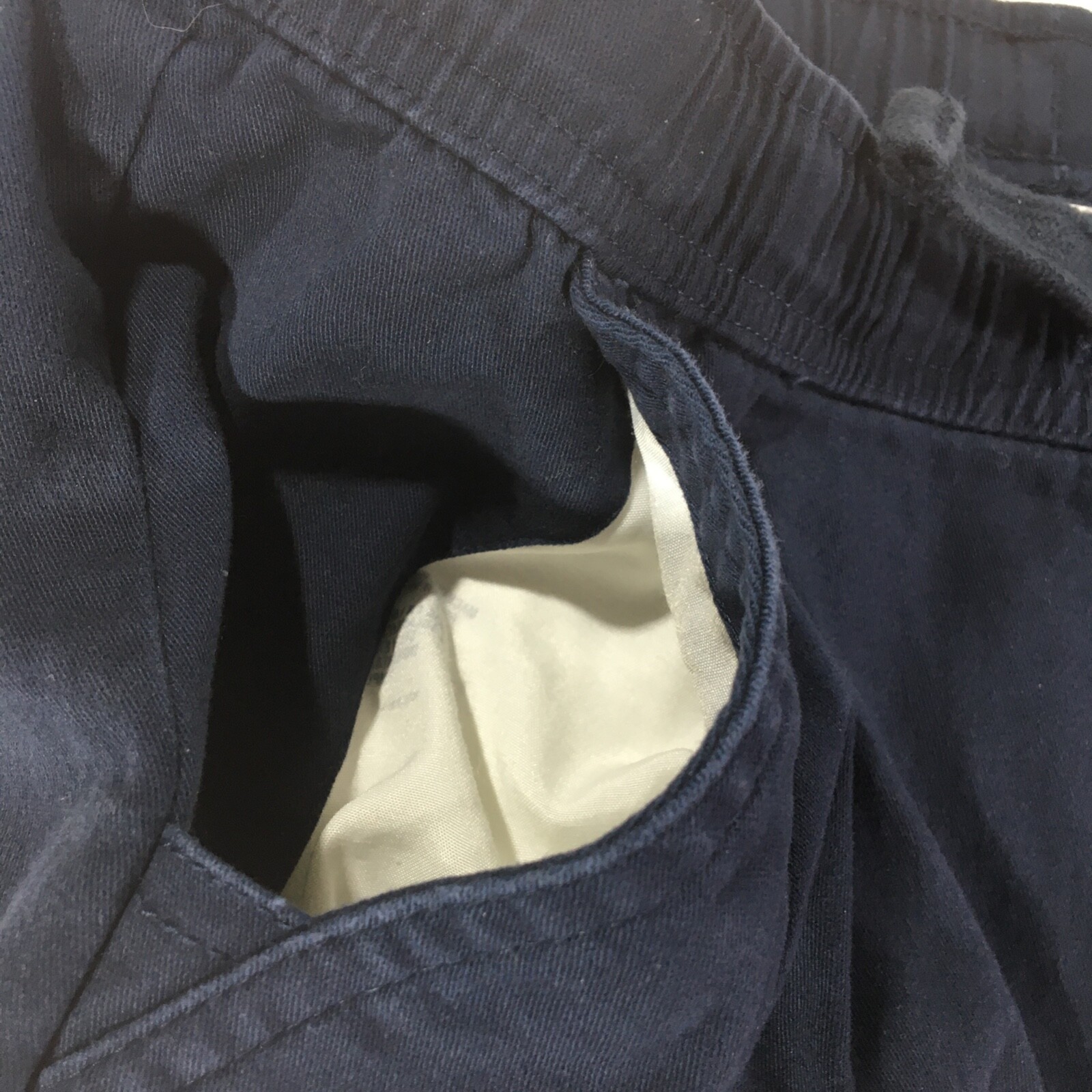 NAUTICA School Uniform Pants Navy Blue Flex Tie Waist 3 Pockets Size 20