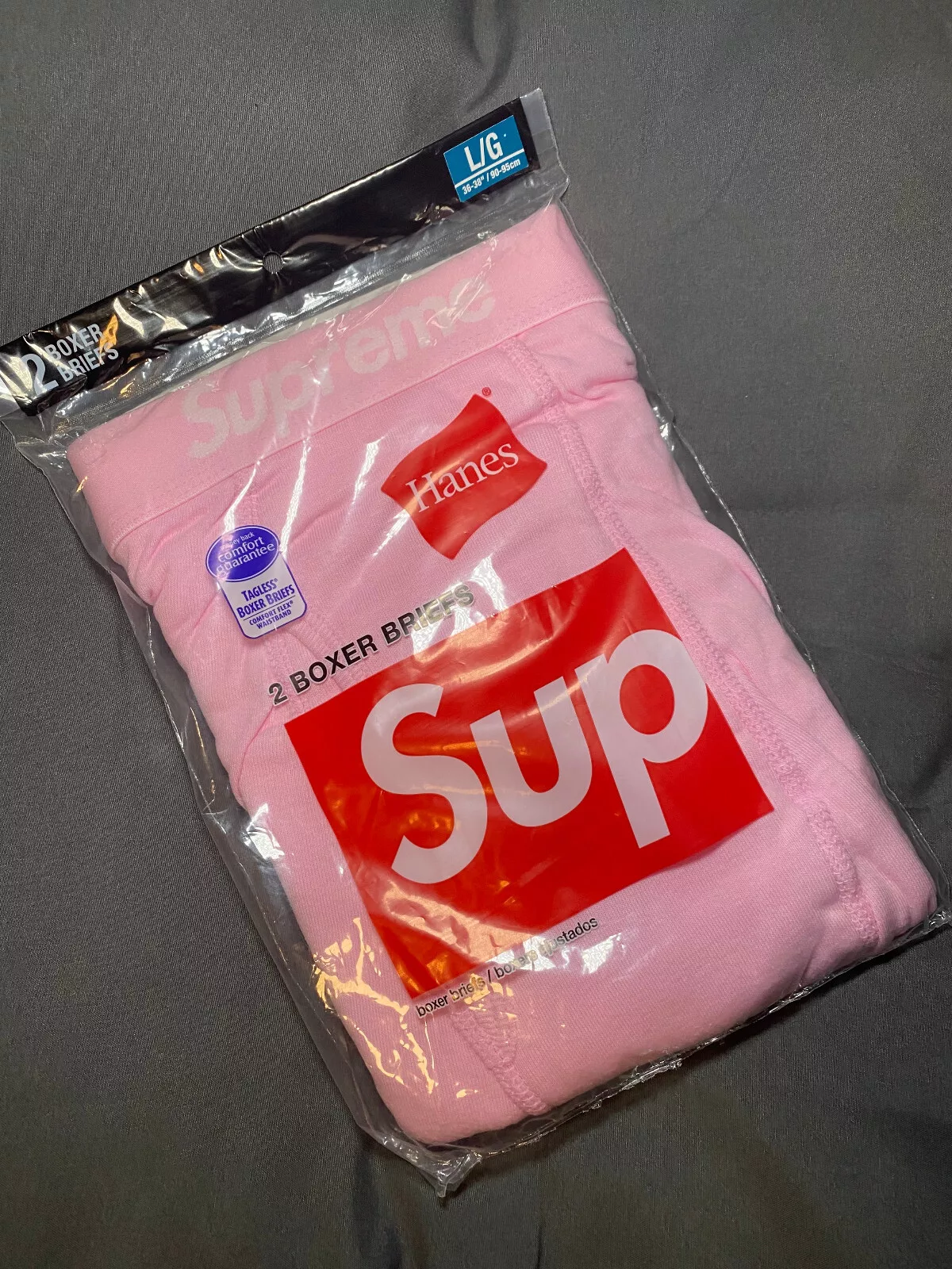 Boxer FW21 Supreme Hanes (lot de 2)   Large   Rose