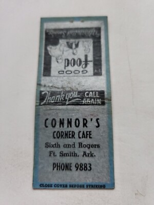 Connor's Corner Cafe Fort Smith Arkansas Matchbook Cover