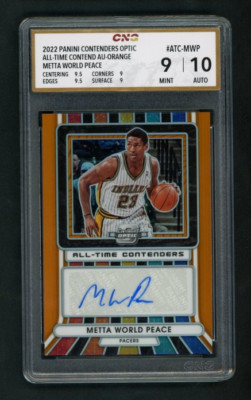 2022-23 Metta World Peace 18/25 Panini Contenders Optic Orange CNG 9/10