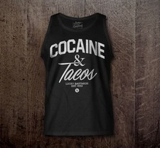 LUCKY BASTARDS REAL FRIENDS SHARE COCAINE TACOS TANK TOP SHIRT PABLO COCA