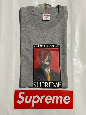 SUPREME AMERICAN PSYCHO TEE (HEATHER GREY) (SMALL) FW23 CAMO CROSS