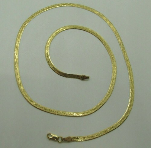 14K Solid Gold Diamond Cut Herringbone 
