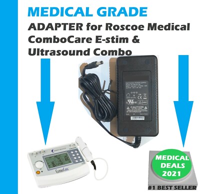 NEW MEDICAL GRADE POWER ADAPTER for ROSCOE MEDICAL ComboCare E-stim & Ultrasound