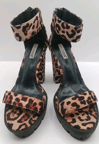 Wns Sz 7.5 Cape Robbin Platform, Ankle Zipper Strap 5"heel 1"sole Leopard Print  - Picture 3 of 22