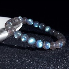 Labradorite 8MM Round Beads Handmade Healing Luck Women Stretch Bracelet Gift
