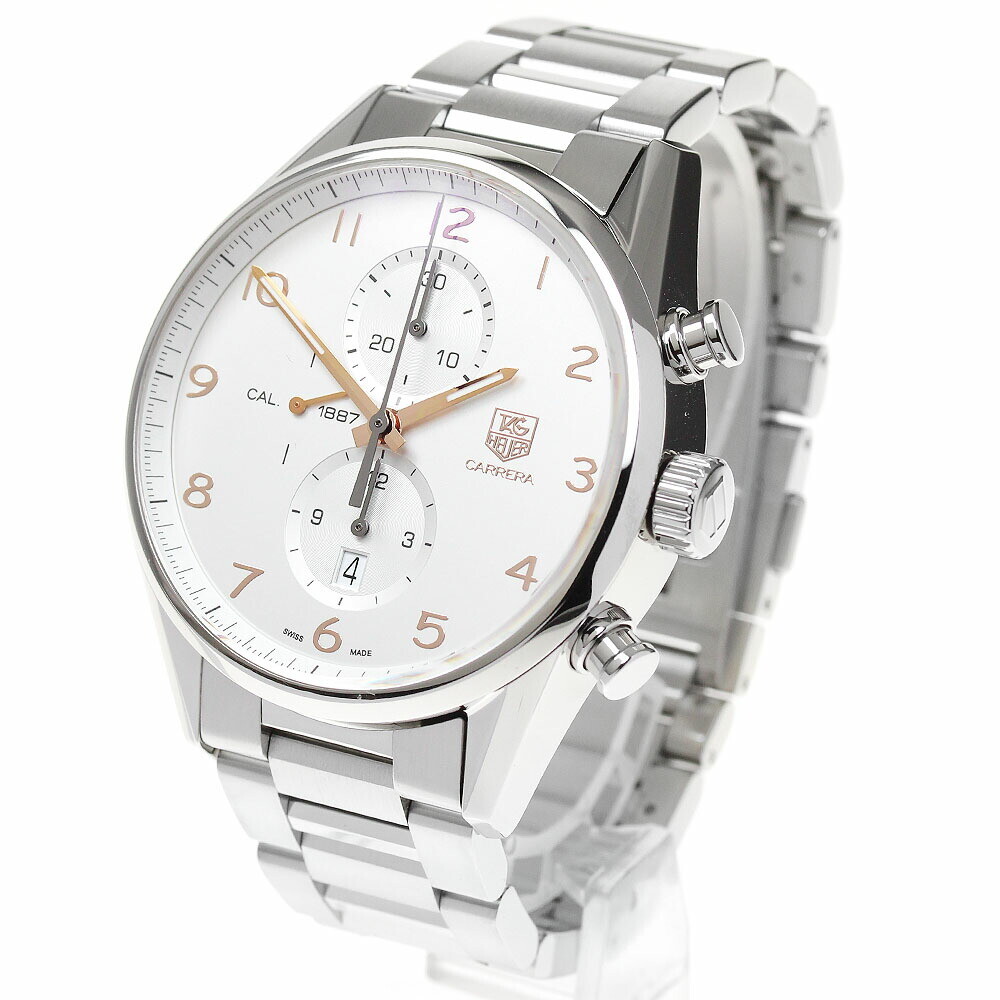 TAG Heuer Carrera CAR2012 Silver Men's Watch with Leather Strap FC6235  