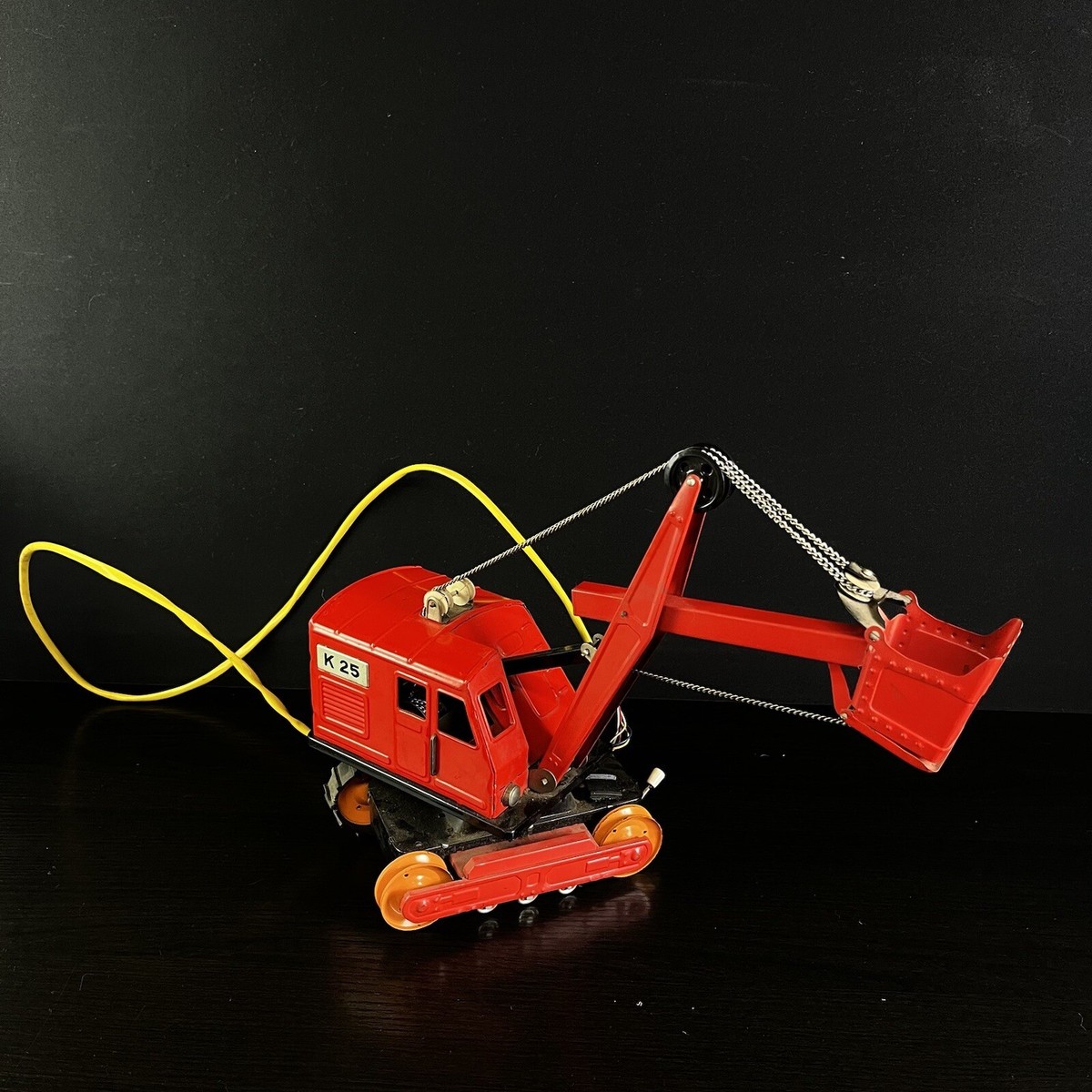 1960's Alps K-25 Tracked Power Shovel Crane Vintage Tin Toy
