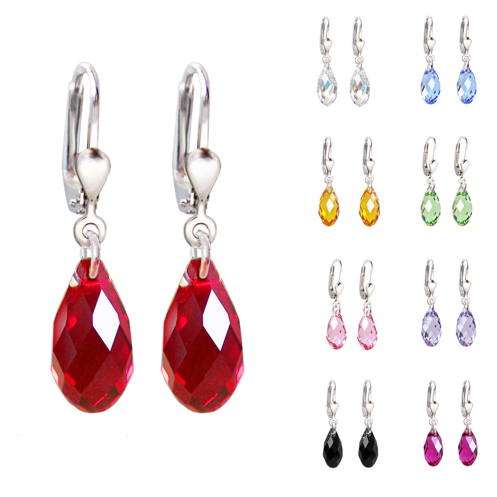 Produktbild von 925 Silber Ohrringe Mit Langer Kristall-Quaste - Tropfen Hänger Damen Schmuck Für Hochzeit & Party