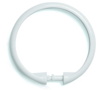 NOS 12-PK KENNEY WHITE PLASTIC SNAP-LOCK SHOWER CURTAIN RINGS, 962/1
