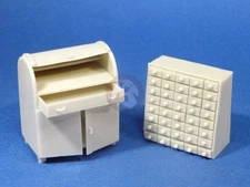 Resicast 1/35 Rolling Top Steel Desk and Wooden Filing Cabinet w/Drawers 352408