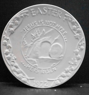 Frankoma Oral Roberts Assn Easter He is Not Here He is Risen Trivet 1972