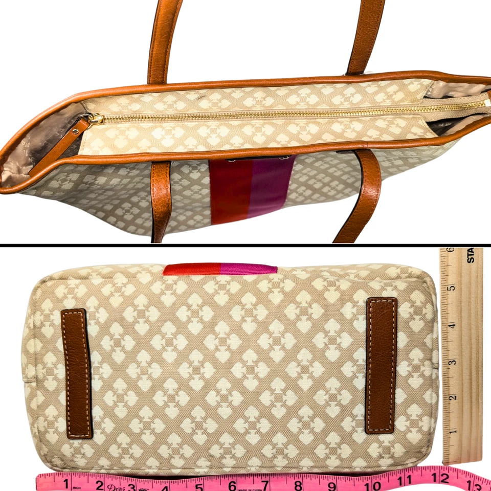 Bolso de Mano Kate Spade Harmony Logo Lona Jacquard Rayas Foto 4 de 4