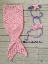 Hand Crochet Baby Mermaid Outfit, Mermaid Tail, Baby Mermaid Costume, newborn