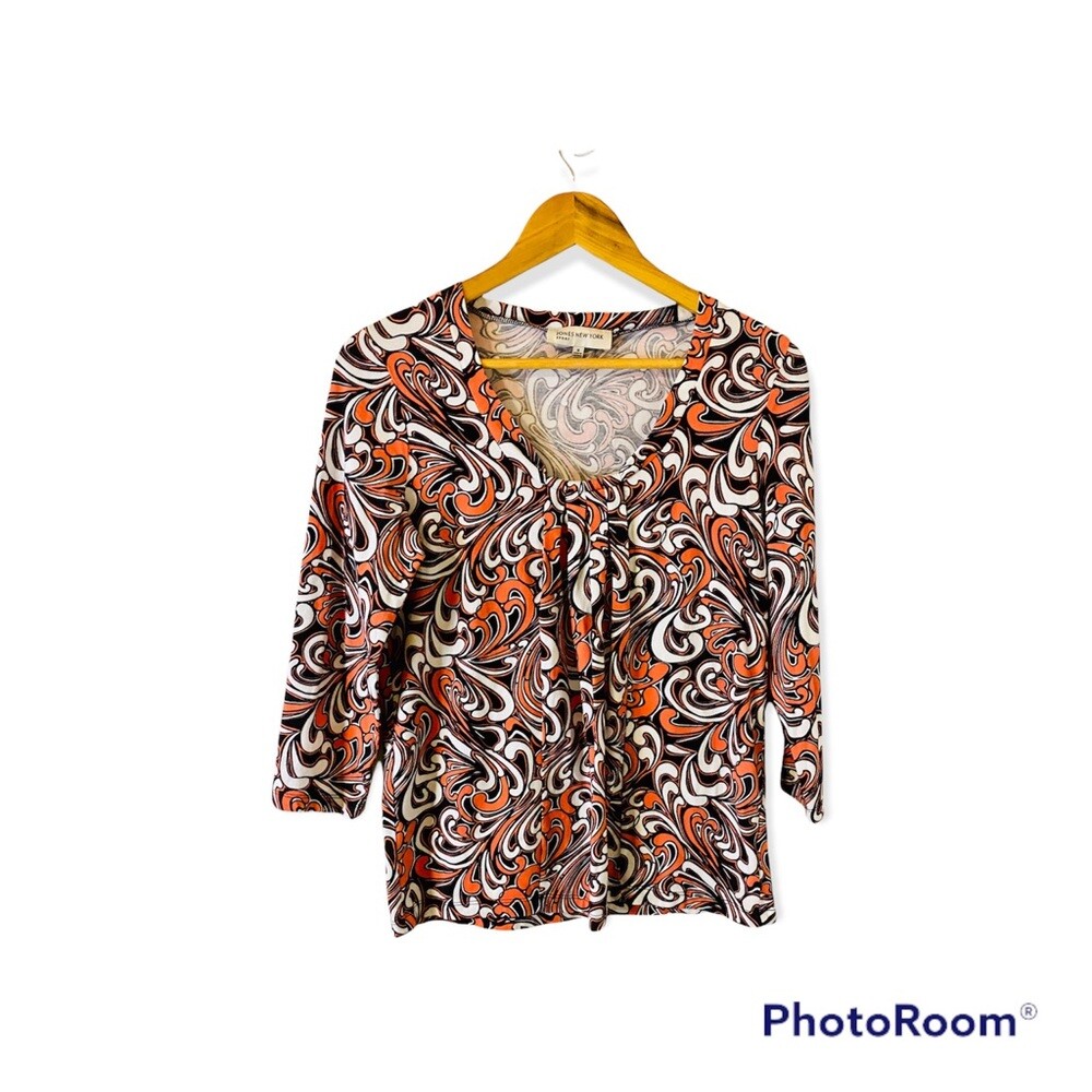 Jones New York 3/4 sleeve Paisley top | eBay
