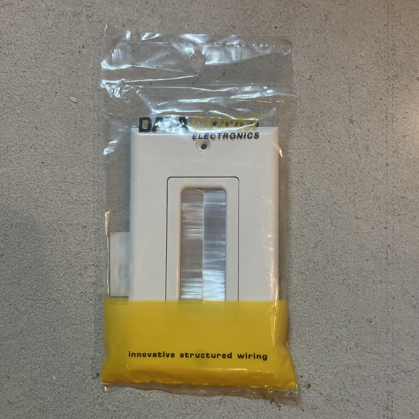 2x1-Gang Cable Access Brush White Single Standard Wall Plate