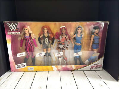WWE Mattel Supestar Collection 5 Doll Set Brie Nikki Bella Becky Lynch Sasha