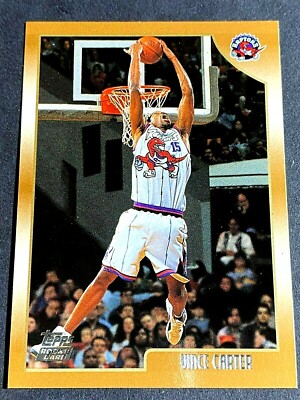 VINCE CARTER, RAPTORS, FORWARD,2 ROOKIE CARDS,TOPPS CARD #199 NEAR MINT