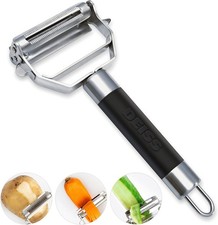 Deiss PRO Dual Julienne Peeler & Vegetable - Non-slip Handle - Black