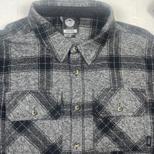 Colorado Clothing Mens XXL Gray Black Plaid Flannel Shirt Long Sleeve