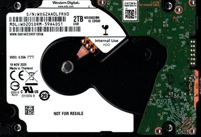 WD20SDRM-59A4DS1 S/N: WXG2A WESTERN DIGITAL 2TB THAILAND NOV 2020