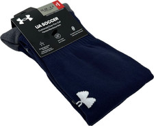 Under Armour Soccer Kids Blue OTC Nylon UA Logo Performance Socks Sz 13.5K-4.5