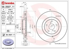 BREMBO 09.D507.11 Bremsscheibe für LEXUS,TOYOTA