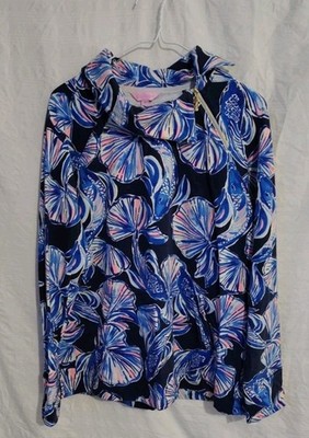 Lilly Pulitzer Navy Blue Reel Life Booker Popover Pullover Size XL