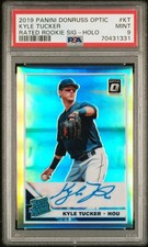 2019 PANINI DONRUSS OPTIC KYLE TUCKER #KT RATED ROOKIE HOLO AUTO PSA 9