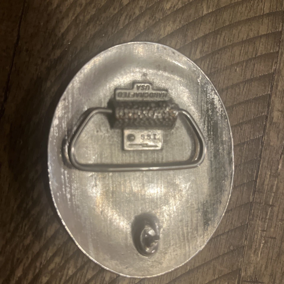 ssi belt buckle Rattle Snake Skin vintage made in USA - Image 3 of 3