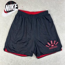 Vintage 90 s Nike FORCE Basketball Black Red Reversible Mesh Logo Shorts Medium