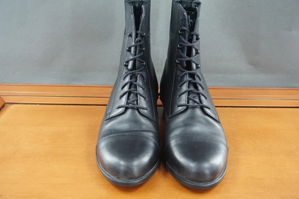 Botas Ariat para mujer talla 7 negras con cordones paddock equitación cuero 57301 Foto 2 de 4