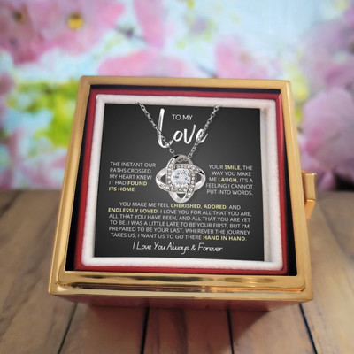 to My love knot necklace anniversary Birthday valentine's gift from husband