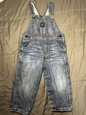 OshKosh B  gosh Baby Boy Denim Overalls 18M Soft Jogger Style Vestbak