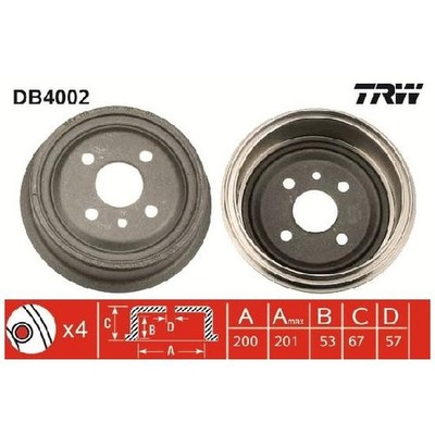 2x Bremstrommel 24222162 hinten für Vauxhall Chevette CC