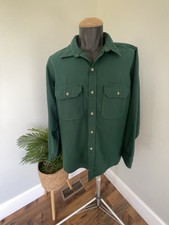 Cabela's Vintage Button Shirt Mens Sz XL Green Long Sleeve Pockets Hunting