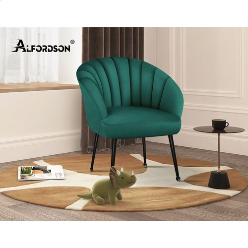 ALFORDSON Armchair Lounge Chair Accent Tub Chair Sofa Couch Velvet Green - Picture 9 of 10