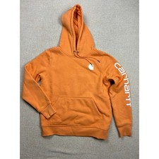 Carhartt Womens Relaxed Fit Logo Graphic Hoodie Orange S 102791 Q30