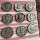 Mercury Dimes Lot of 9 Circulated US 1920 - 1945