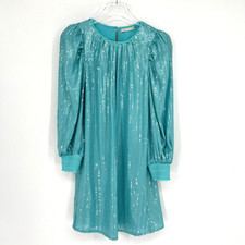 Alice + Olivia Sequin Dress Womens S Blue Pauletta Party Sparkle Mini