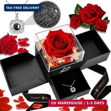 Mothers Day Gifts for Mom: Forever Real Rose with Heart I Love You Necklace Chri