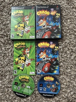 Lot (2) Sony PS2 Crash Tag Team Racing,Twinsanit PlayStation2