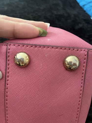 Michael Kors Pink Medium Satchel Top Handle Chain Accents Zip Detachable Strap - Picture 12 of 24