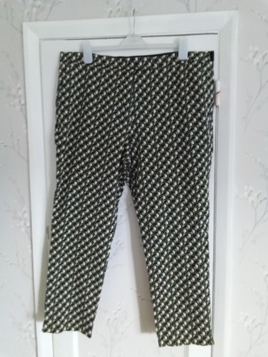 Women's Size 20 Marks And Spencer Regular Length Black/Pink/Green Trousers