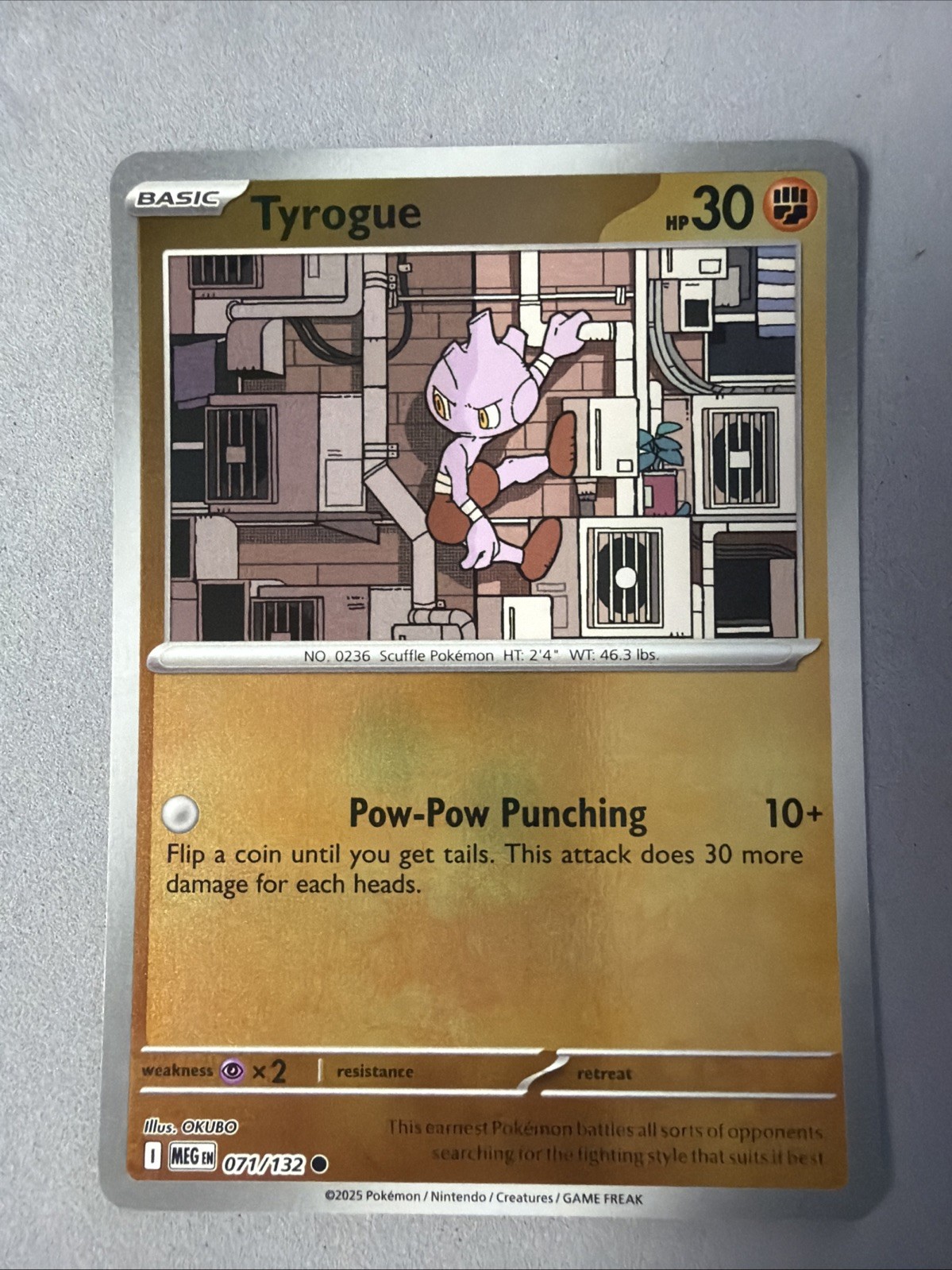 Pokemon TCG * Mega Evolution * 71/132 Tyrogue REVERSE HOLO COMMON * FRESH PK