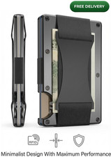 Minimalist RFID Card Holder Wallet w/ Money Clip Metal Slim for Men Women