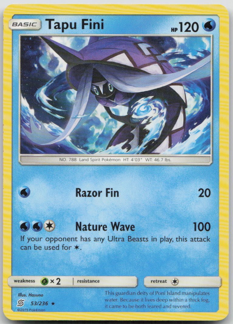 Tapu Fini 53/236 Unified Minds Rare Pokemon MP