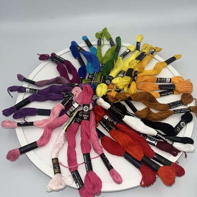 36 Skeins Loops & Threads 6-Strand Embroidery Floss 8.75 yd each -Various Colors