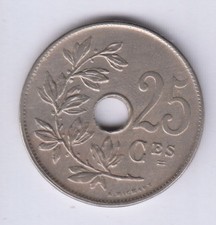 BELGIUM BELGIQUE BELGIE 25 Centimes 1913 French KM68.1, near BU (bel1034-2)