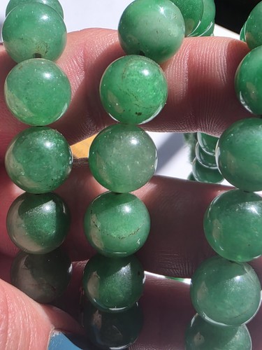 Vintage Genuine Jade 20mm Round 108 Beads Prayer Necklace Mala 50"